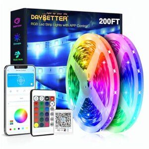 200 Ft LED Strip Lights RGB Color Changing Music Sync Smart Lights for Bedroom